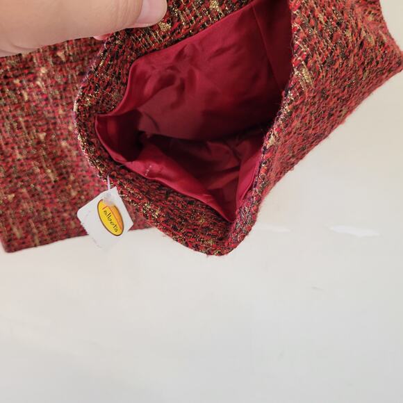 Talbots Women's Size 24W Petite Gold Button Red Tweed Blazer Jacket New - Picture 4 of 7